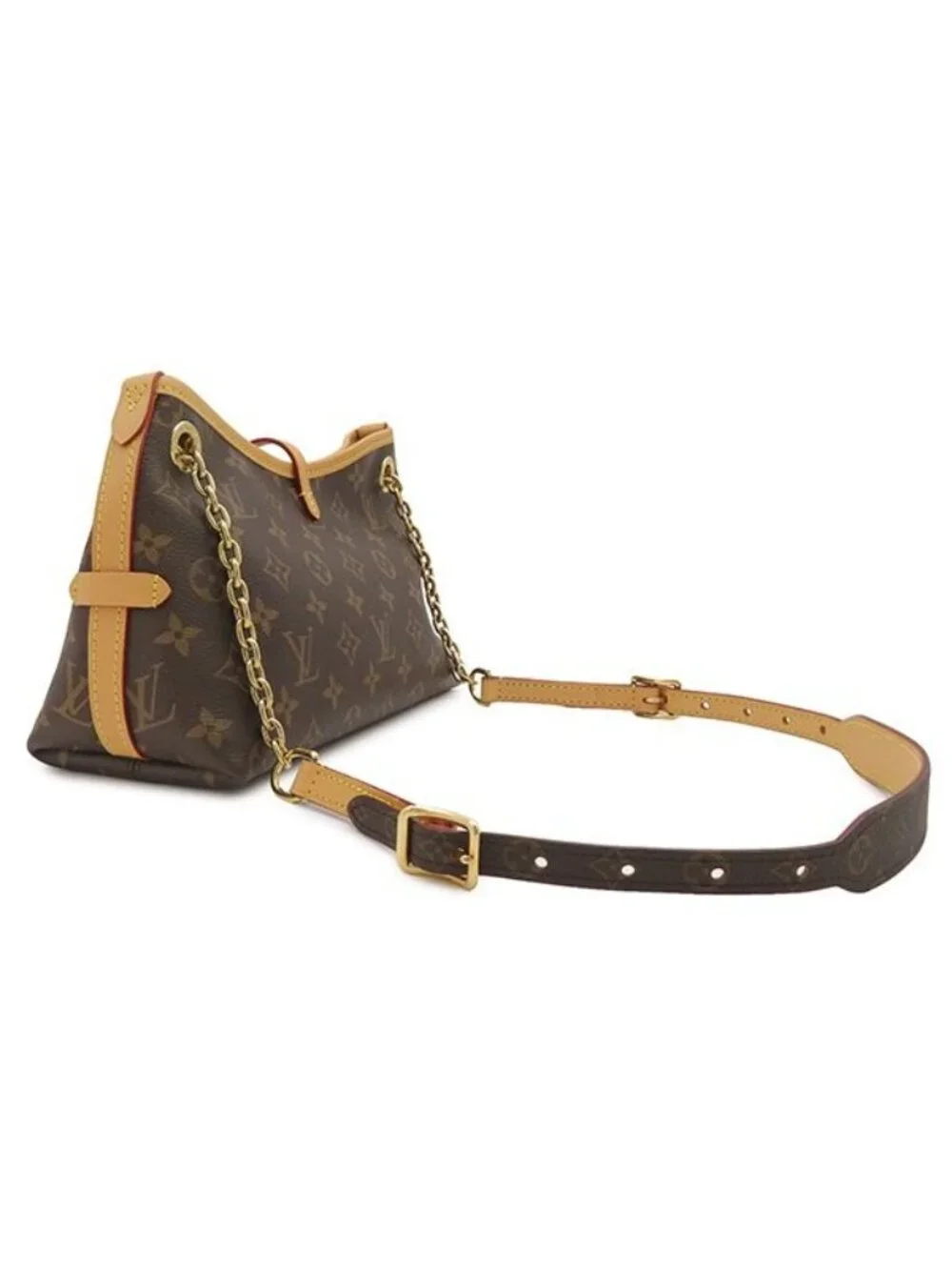 Louis Vuitton 2-Way Bag Carryall BB Monogram Canvas Gold Brown Handbag